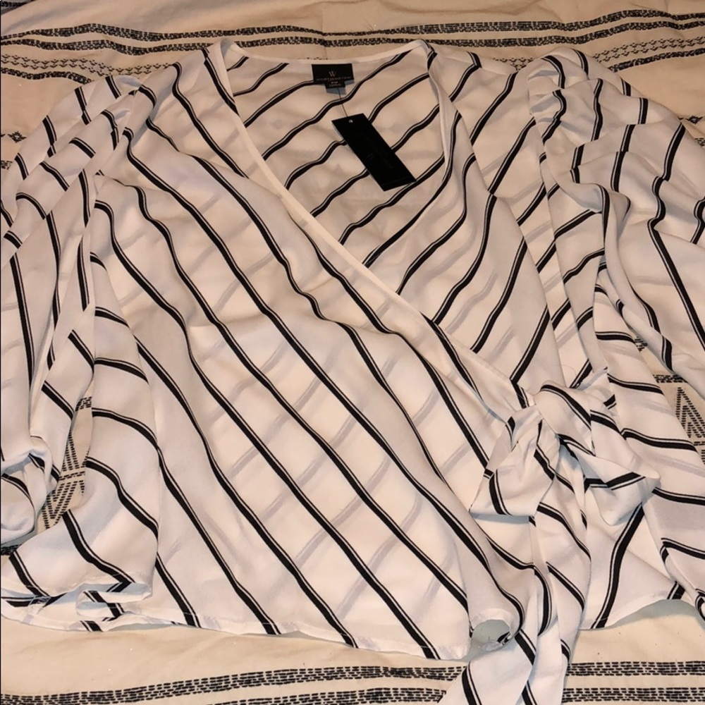 White Stripe Dress Top